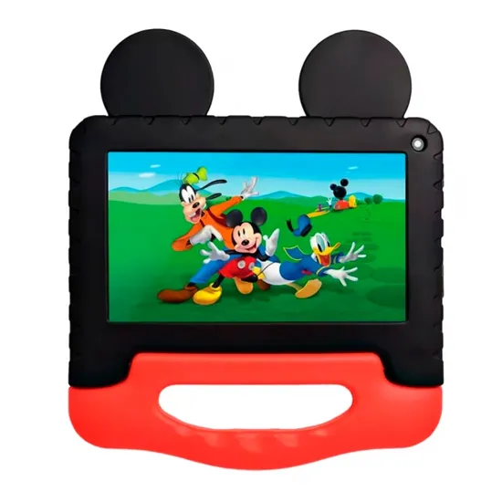 Tablet Multilaser NB627 Mickey 64GB/ 4GB/ Android 13/ 7" Wifi/ Preto/ Vermelho