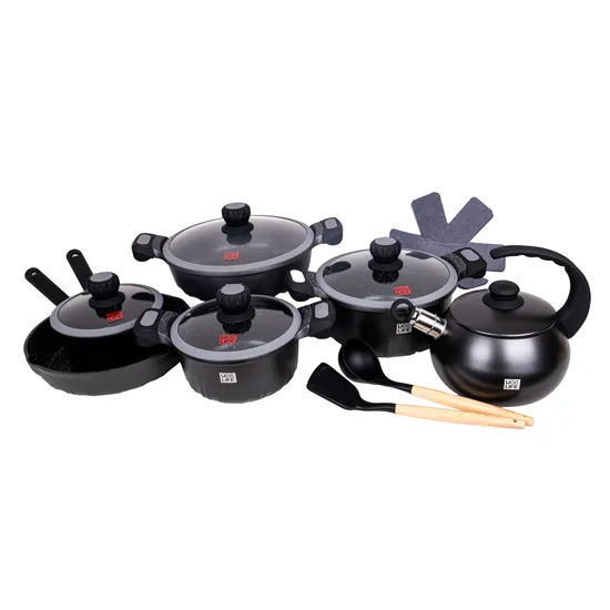 Conjunto de Panelas Antiaderentes para Indução Ucc Life, 11 Peças, Preto