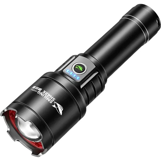 Lanterna LED Smiling Shark SD-7004 10000 Lúmens - Preto