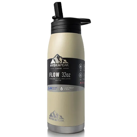 Garrafa de Água Hydrapeak HP-FLOW-32-Sand Flow Collection 24H Gelada Areia 946ml