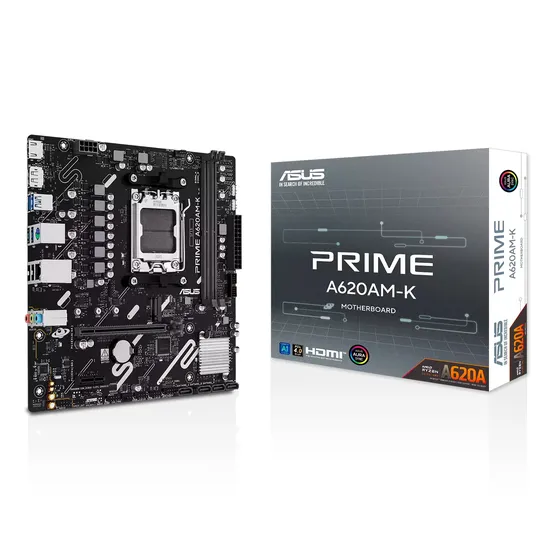 Placa-mãe Asus Prime A620AM-K DDR5 Socket AM5 Chipset AMD A620 Micro ATX