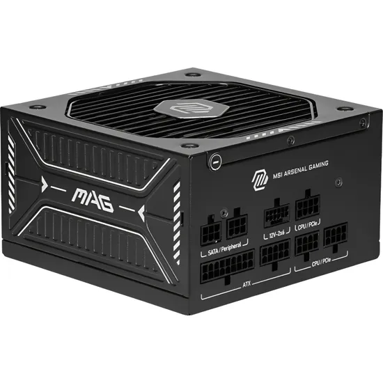Fonte de Alimentação MSI Mag A750GLS PCIE5 80 Plus Gold Totalmente Modular 750 W - Preto