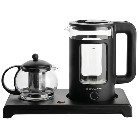 Kit Jarra Elétrica Qylar Vittaduo QY-2204 - 1.5L + 1.2L - 1500W - 220V 50/60HZ - Preto e Transparente