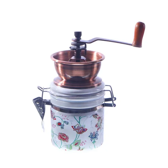 Moedor de Café Manual com Desenho Floral