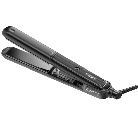 Prancha para Cabelo Gama HS Bravo LED PTC Black Silk BVT 250°C Bivolt Preto