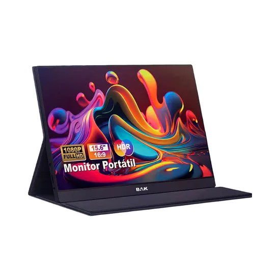 Monitor Portátil BAK BK-P1563T FHD 15,6" Preto