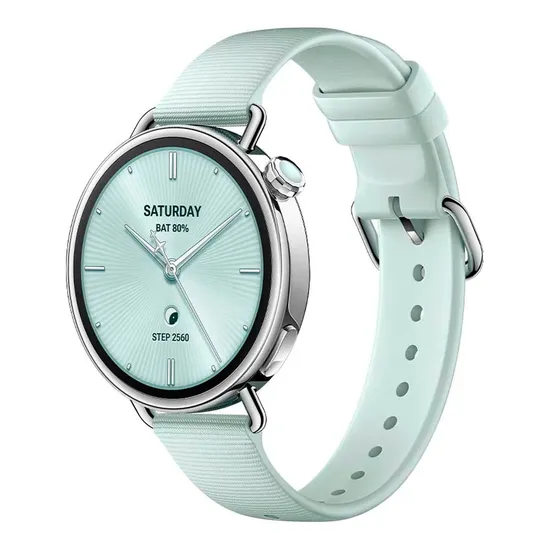 Relógio Inteligente Xiaomi Watch S4 M2502W1 BHR080CGL - Bluetooth - GPS - 41MM - Borracha Fluorelastômero Verde Menta