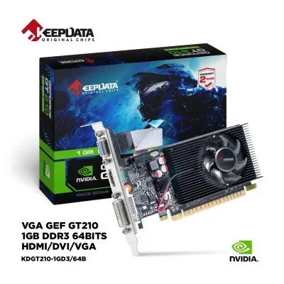 Placa de Vídeo VGA 1GB GT210 Keepdata DDR3 64BITS HDMI/DVI/VGA