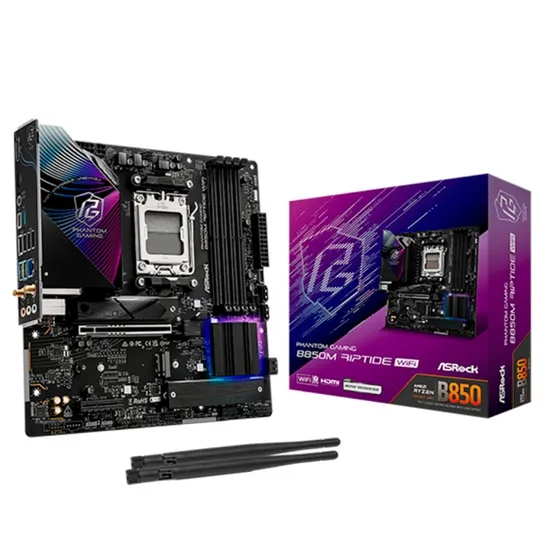 Placa-mãe AM5 ASRock B850M Riptide WiFi DDR5/HDMI/DP