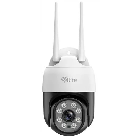 Câmera IP 4LIFE Falconview FLD4G-s 2.5K com Wi-Fi e Microfone - Branca/Preta