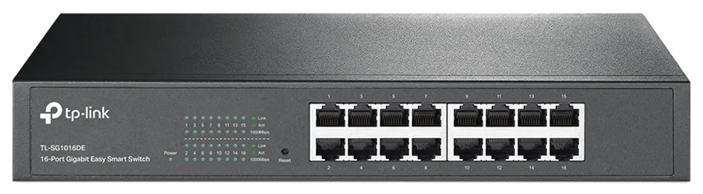 Switch TP-LINK TL-SG1016DE de 16 Portas 10/100Mbps Bivolt Preto