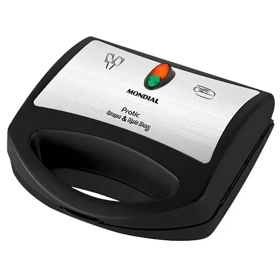 Máquina de Crepe Mondial Prático CP-01 850 Watts 220V ~ 50/60 Hz - Preto/Prata