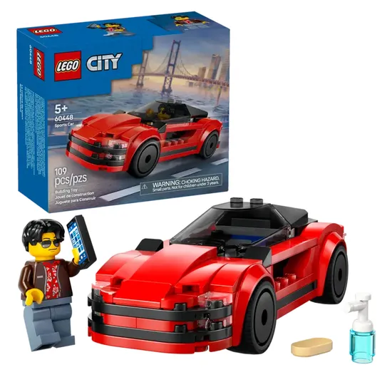 Jogo Lego City Carro Esportivo Vermelho 109 Peças