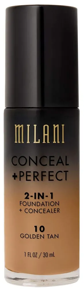 Base Líquida Milani Conceal + Perfect 2 em 1 10 Golden Tan - 30mL