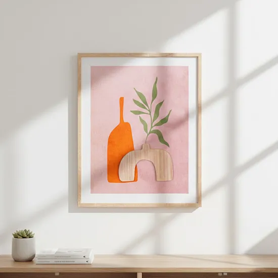 Quadro Decorativo com Design de Vaso 40X50CM