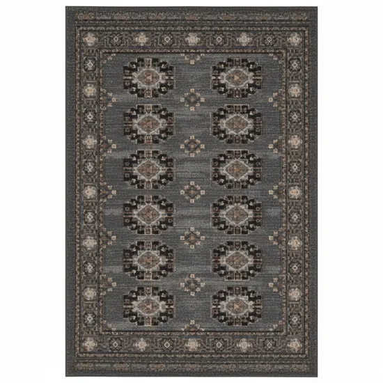 Tapete Turco Turquesa Bokhara 2,00 x 3,00 m Cinza