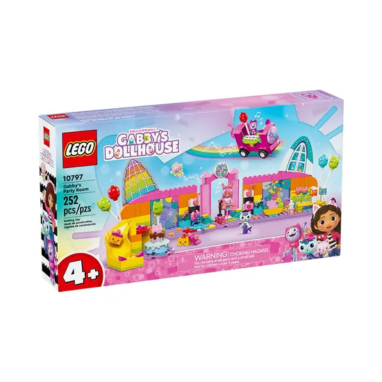 Brinquedo de Construção Lego Dreamworks Gabby´s Dollhouse Sala de Festa da Gabby 10797 252 Peças