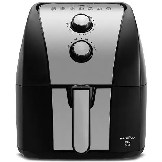 Fritadeira Elétrica Britânia BFR51 1500 Watts 5.5 Litros 220V ~ 60HZ - Preta/Prata