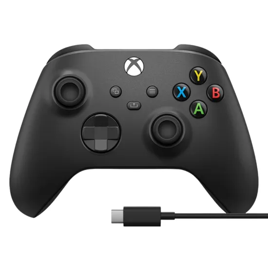 Controle Sem Fio Microsoft Xbox Series X/S + Cabo USB-C Preto