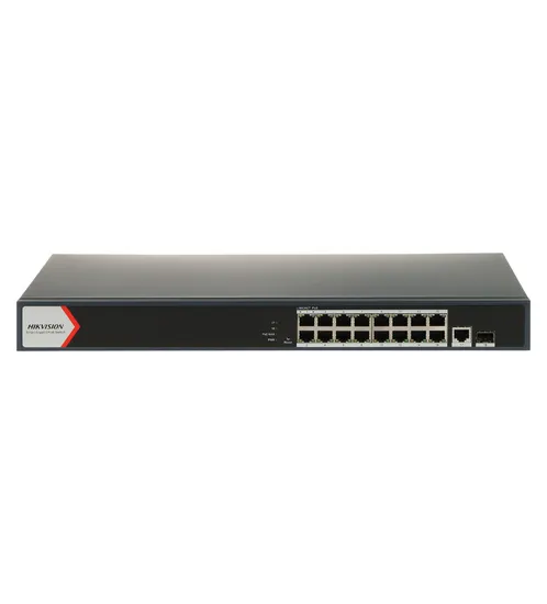 Hub Switch 16 Portas Giga Poe RJ45 SFP DS-3E1518P-Ei/M Hikvision