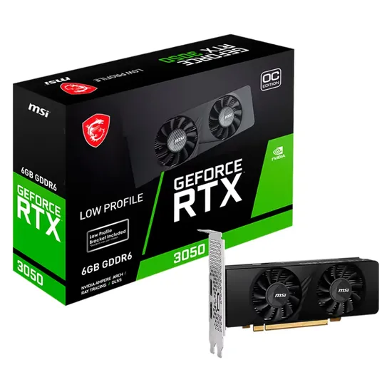 Placa de Vídeo MSI LP OC Nvidia Geforce RTX-3050 6GB GDDR6 - 912-V812-023