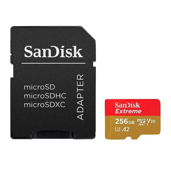 Cartão MicroSD 256GB SanDisk Extreme 190/130MB/s SDSQXAV-256G-GN6MA