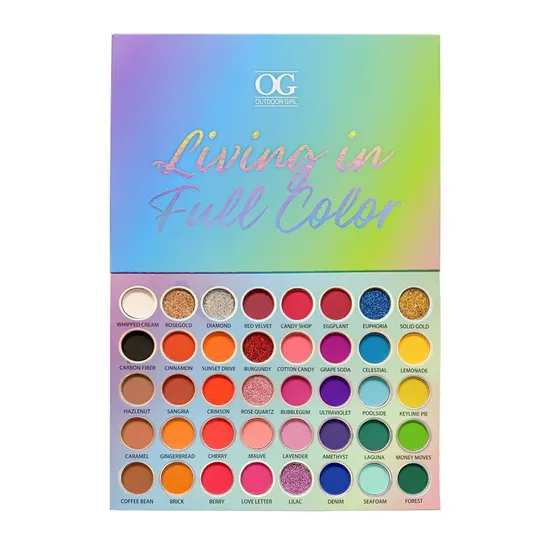 Paleta de Sombras Outdoor Girl Living In Full Color DE7213 - 40 Cores - 16 G