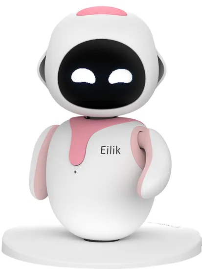 Robô Inteligente Interativo de Mesa Eilik - Rosa/Branco