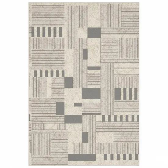 Tapete Turco Bege de Seda com Design Geométrico 50 X 90 CM