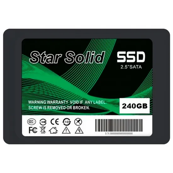 SSD Star Solid, 240GB, 2,5", SATA 3, Leitura de até 530MB/s, Gravação de até 430MB/s, ST-400