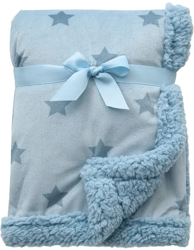 Manta dupla face estrelinhas Buba 11848 (azul)