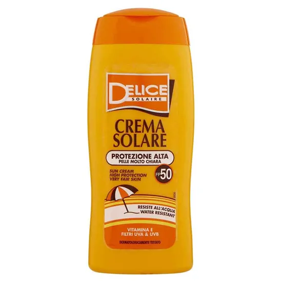 Protetor Solar Delice Solaire Creme Solar Proteção Alta Pele Muito Clara - FP50 - 250ml