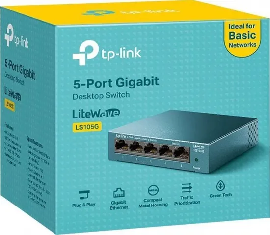 Hub Switch TP-Link 05 Portas LS-105G 10/100/1000