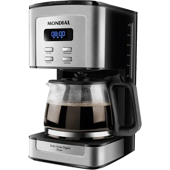 Cafeteira Elétrica Mondial Dolce Arome Digital C-44-32X-Sdi - 800W - 32 Xícaras - 220V - 50/60Hz - Prata e Preto