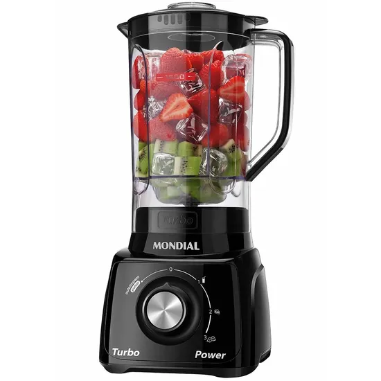 Liquidificador Mondial Turbo Power L-99FB - 550W - 2,2 L - 220V/60HZ - Preto