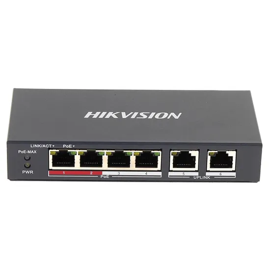 Hub de Switch Hikvision 04P 10/100Mbps Poe DS-3E0106P-e/M
