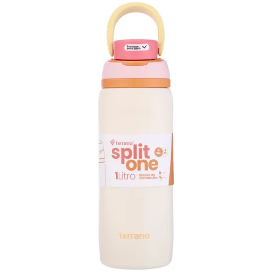 Garrafa Térmica Terrano Split One Pop Up - 1L - com Bico - Bege