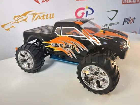 Carro Himoto 1/10 Eldorada Truck .18 Nitro 4WS Preto/Laranja HI6101