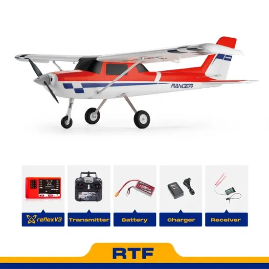 Avião FMS Ranger Ep V2 1220MM RTF Reflex V3 Vermelho FMS147RRD-REFV3