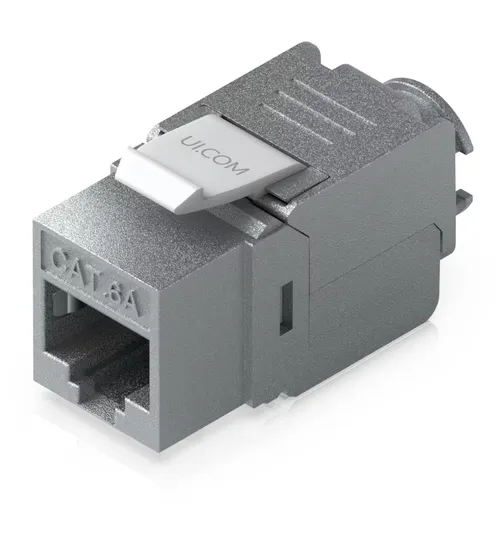 Conector Acoplador CAT6A Cinza Ui. UACC-KEYSTONE-JACK-C6A