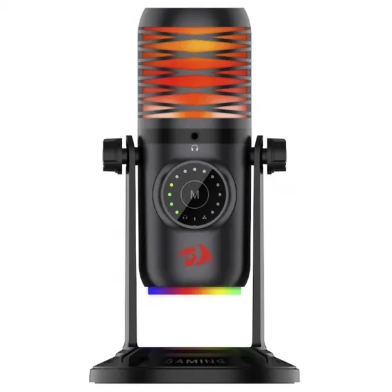Microfone Redragon GM306 Stellaris RGB USB-C Preto