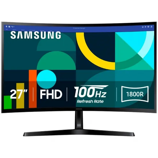 Monitor Curvo Samsung LS27D366GANXZA FHD 4ms 100Hz IPS HDMI VGA Preto