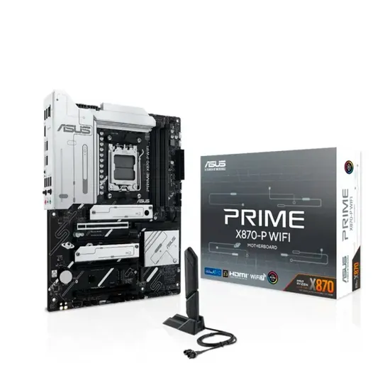 Placa-mãe AM5 Asus X870-P Prime Wifi DDR5/ HDMI/ M.2/ RGB/ 2USB-C/ 4M2