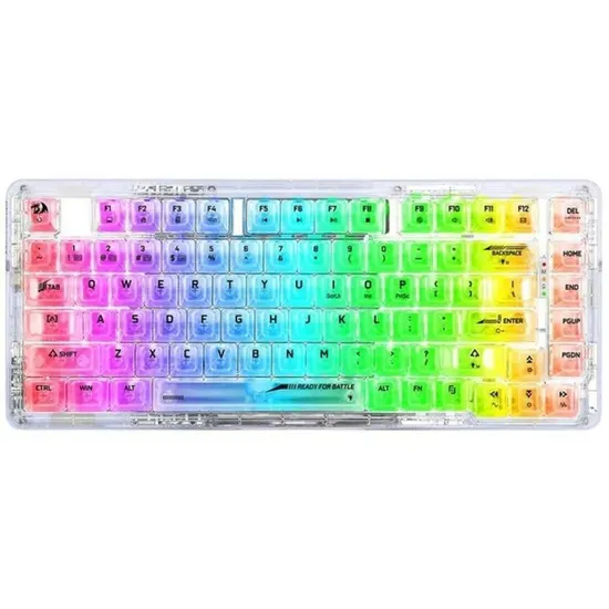 Teclado USB Redragon Elf Pro K649CT RGB Sem Fio Branco