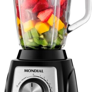 Liquidificador Mondial Turbo Glass L-1400-GI 1400W de 12 Velocidades 120V/60Hz - Preto