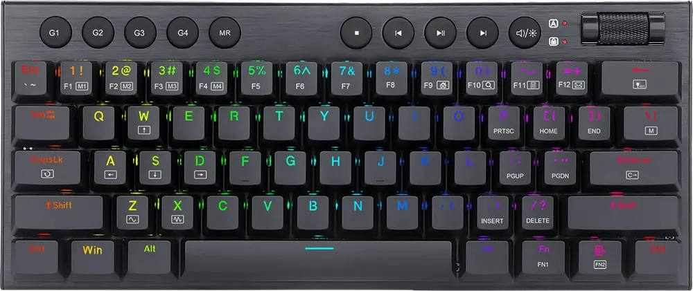 Teclado Gamer Redragon Horus Mini Pro K632-RGB Preto (Inglês sem fio) Switch Vermelho