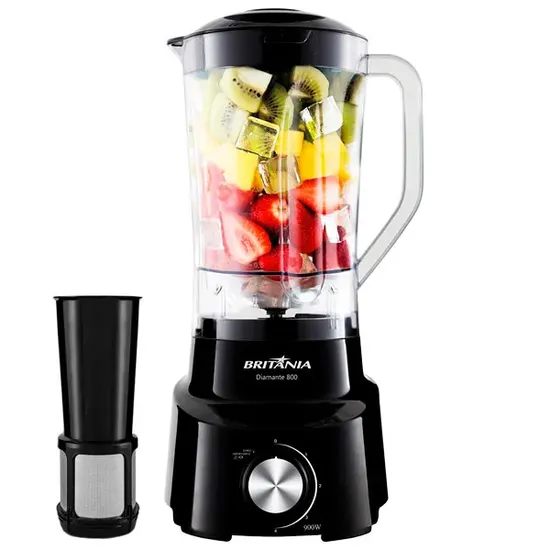 Liquidificador Britania Diamante 800 de 900 Watts 4 Velocidades + Pulsar 220V~60Hz - Preto
