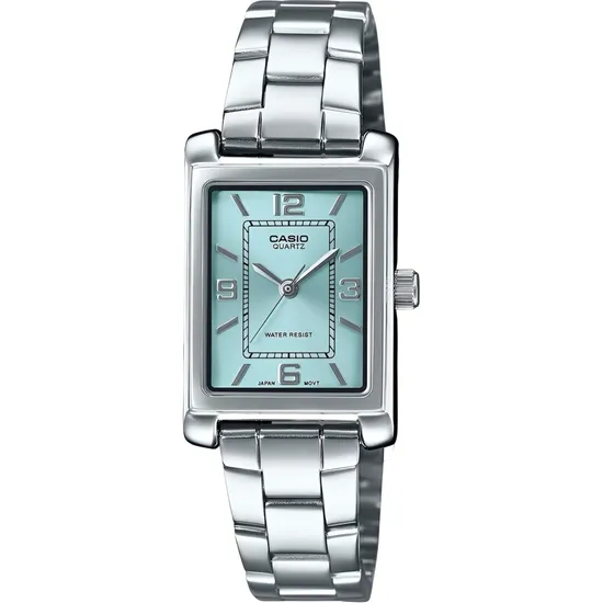 Relógio Casio LTP-1234DD-2ADF Analógico Feminino - Prata/Azul Claro
