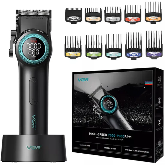 Cortador de Cabelo Voyager VGR V-001 LED Recarregável - Preto