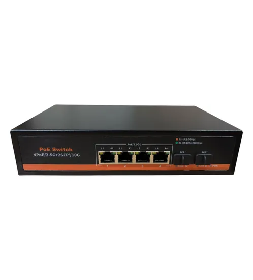 Chave F. Switch 04POE 75W 10GB 4POE*2.5GB + 2*10GB SFP+ K0402WB